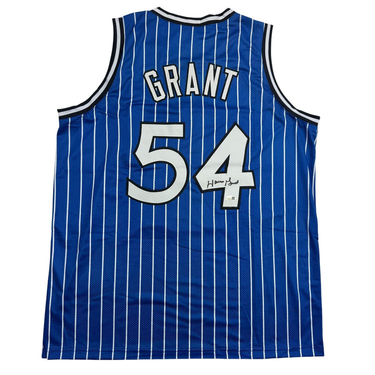 Autographed/Signed Horace Grant Orlando Blue Pinstripe Basketball Jersey JSA COA