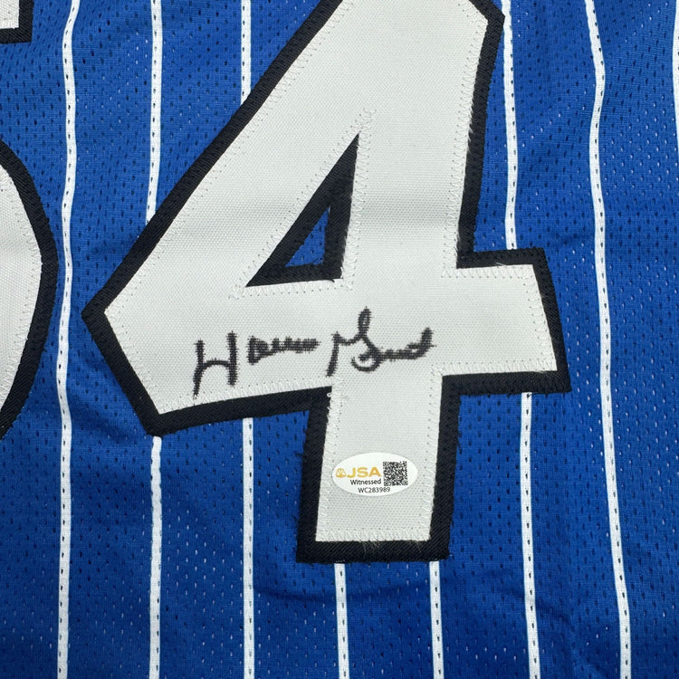 Autographed/Signed Horace Grant Orlando Blue Pinstripe Basketball Jersey JSA COA