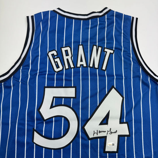 Autographed/Signed Horace Grant Orlando Blue Pinstripe Basketball Jersey JSA COA