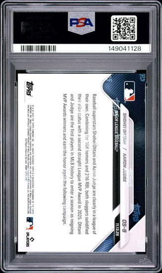 Graded 2025 Topps Now Shohei Ohtani Aaron Judge #OS-9 Offseason Back to Back MVPs Baseball Card PSA 10 Gem Mint