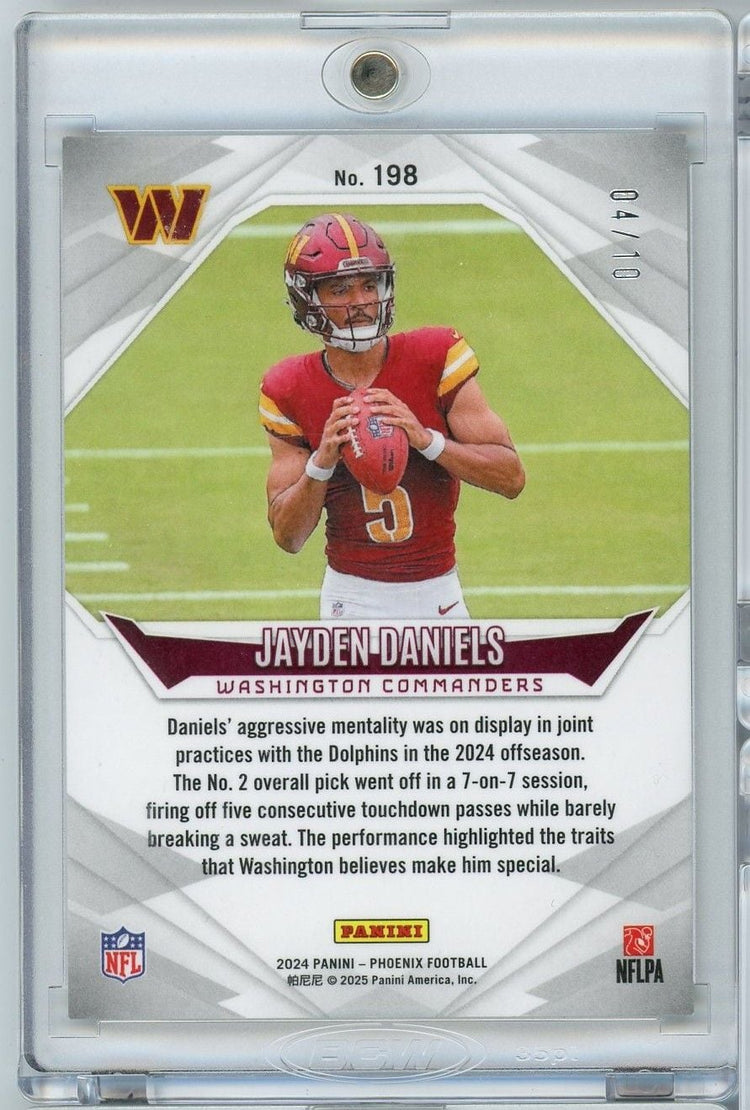 2024 Panini Phoenix Jayden Daniels #198 International Gold /10 Rookie RC Football Card