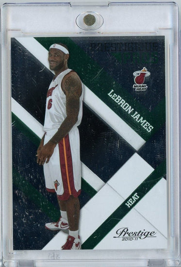 2010 Panini Prestige LeBron James #16 Prestigious Pros Green /499 Miami Heat Basketball Card