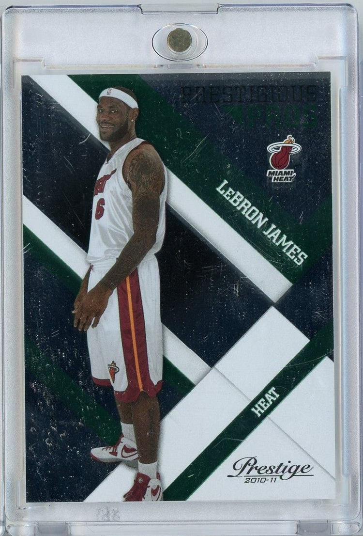 2010 Panini Prestige LeBron James #16 Prestigious Pros Green /499 Miami Heat Basketball Card
