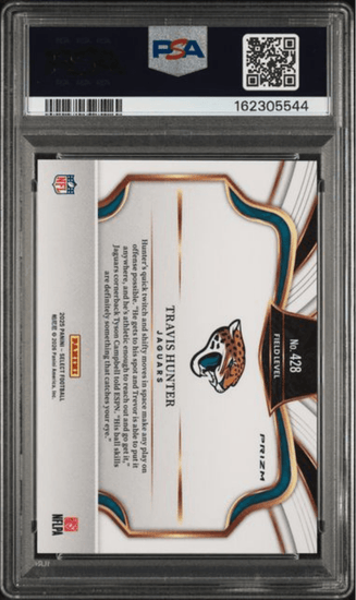 Graded 2025 Panini Select Travis Hunter #428 Silver Prizm Rookie RC Football Card PSA 10 Gem Mint