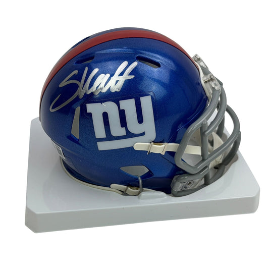 Autographed/Signed Cam Skattebo New York Giants Speed Mini Football Helmet Beckett BAS COA