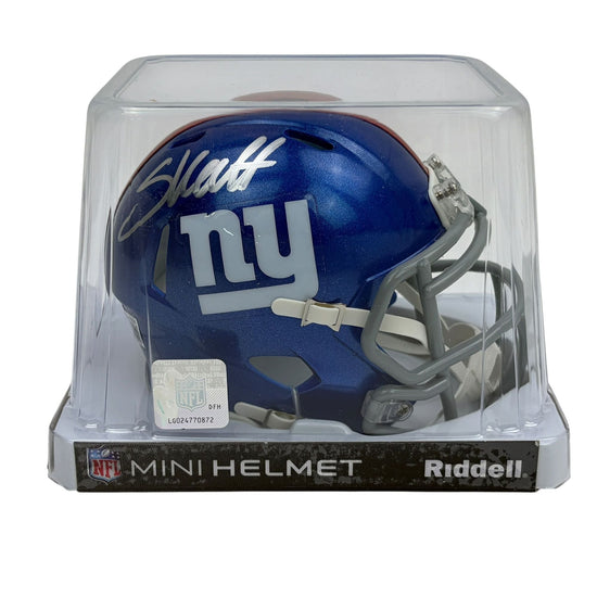 Autographed/Signed Cam Skattebo New York Giants Speed Mini Football Helmet Beckett BAS COA