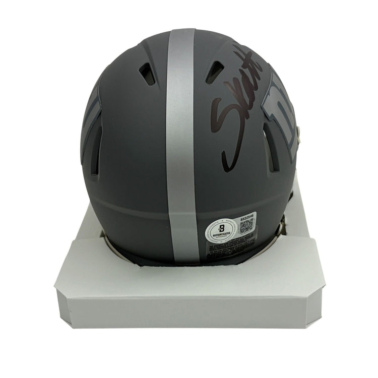 Autographed/Signed Cam Skattebo New York Giants Slate Mini Football Helmet Beckett BAS COA