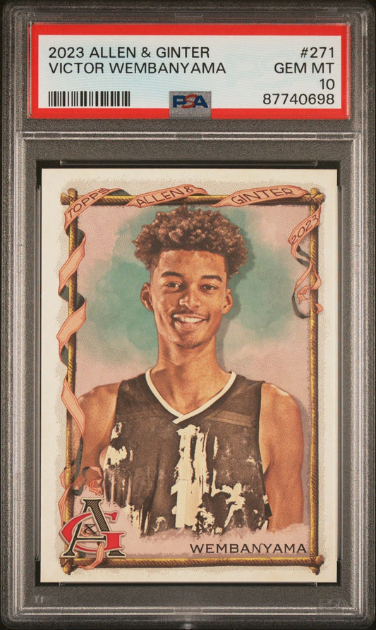 Graded 2023 Topps Allen & Ginter Victor Wembanyama #271 Rookie RC Basketball Card PSA 10 Gem Mint