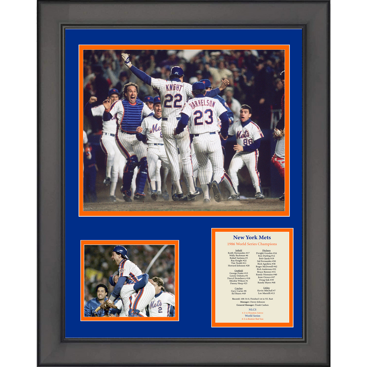 Framed New York Mets 1986 World Series Champions 11"x14" Baseball Three Photo Collage