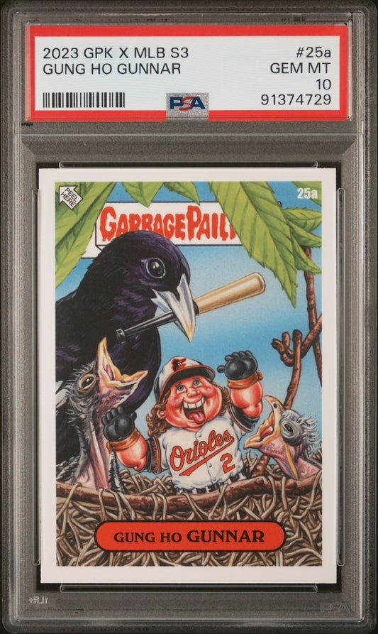 Graded 2023 Topps Garbage Pail Kids Gunnar Henderson #25A Gung Ho Gunnar Rookie RC Baseball Card PSA 10 Gem Mint