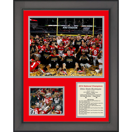 Framed OSU Ohio State Buckeyes 2014 National Champions 11"x14" College NCAA Football Three Photo Collage