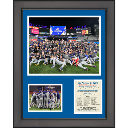 Framed Los Angeles Dodgers 2024 World Series Champions 11"x14" Baseball Three Photo Collage
