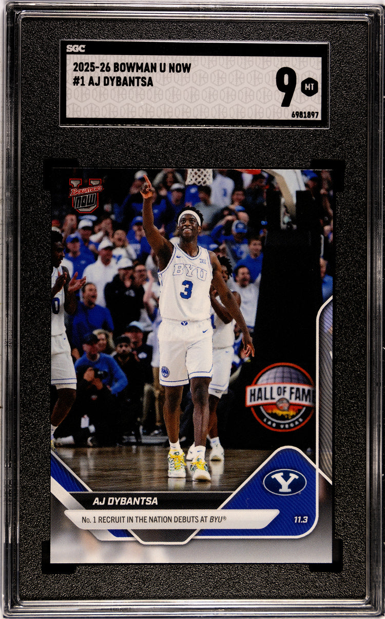Graded 2025 Topps Bowman U Now AJ Dybantsa #1 Rookie RC Basketball Card SGC 9 Mint