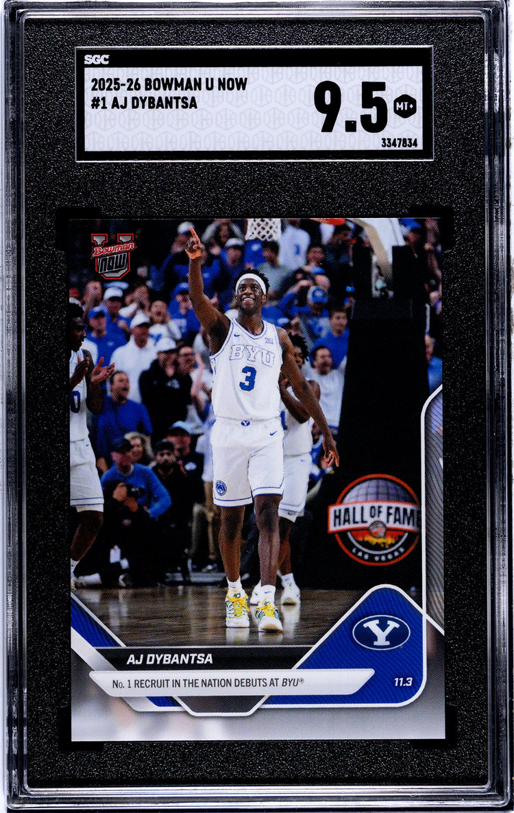 Graded 2025 Topps Bowman U Now AJ Dybantsa #1 Rookie RC Basketball Card SGC 9.5 Mint+