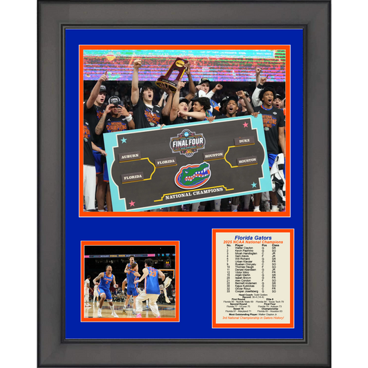 Framed Florida Gators 2025 Men's NCAA National Champions 11"x14" College Basketball Three Photo Collage