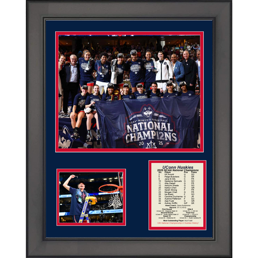 Framed UConn Huskies 2025 Women's NCAA National Champions 11"x14" College Basketball Three Photo Collage