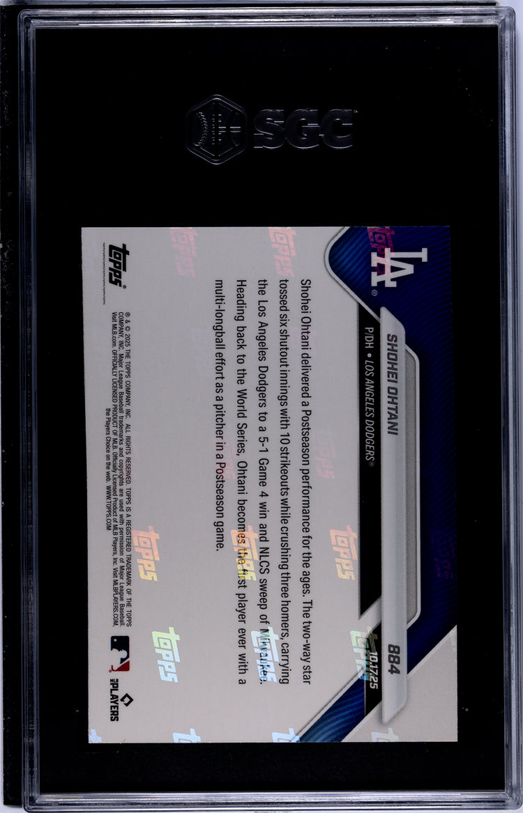 Graded 2025 Topps Now Shohei Ohtani #884 Baseball Card SGC 8 Near Mint