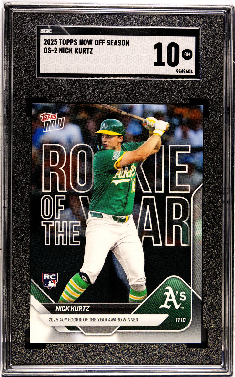 Graded 2025 Topps Now Nick Kurtz #OS2 Offseason Rookie RC Baseball Card SGC 10 Gem Mint