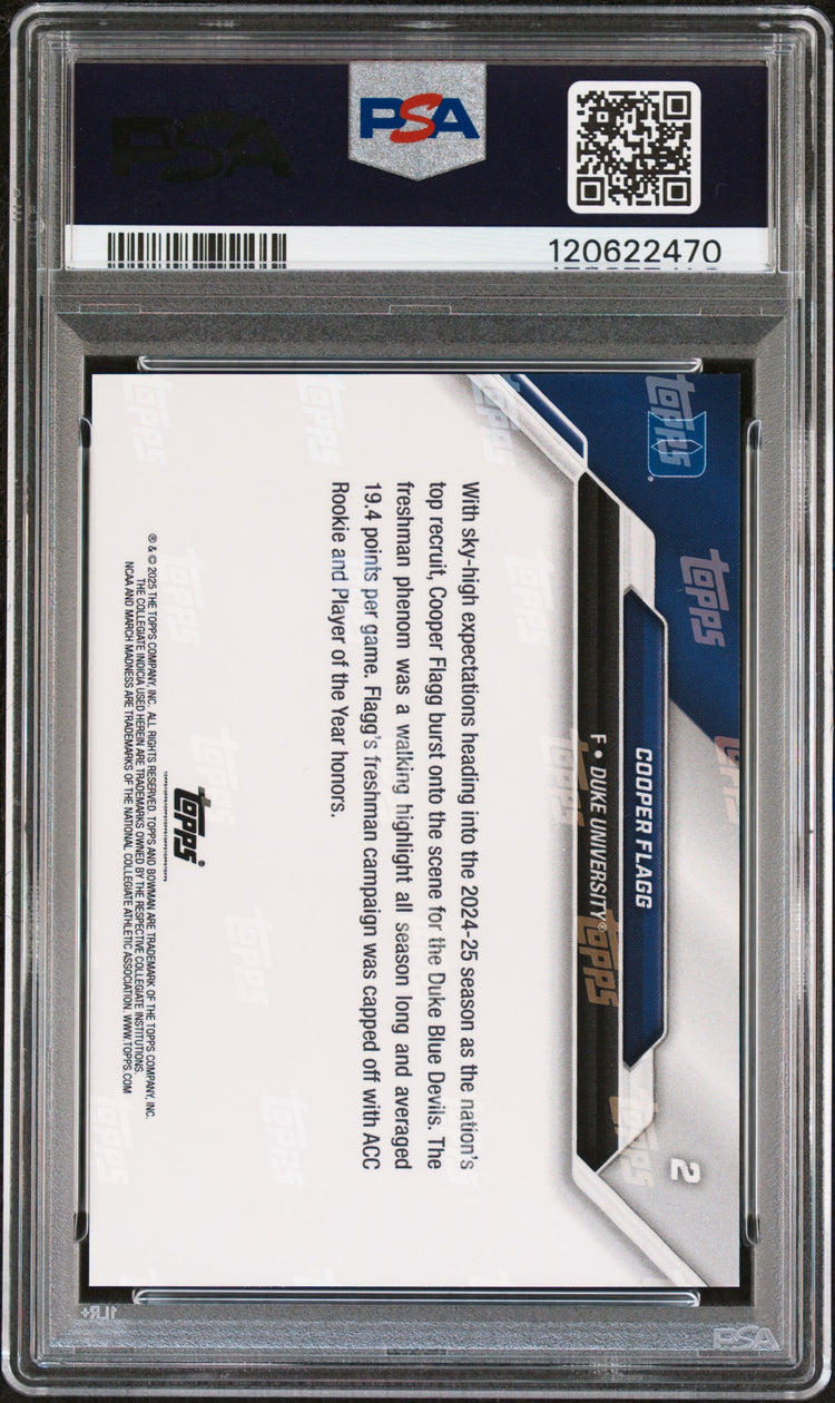 Graded 2025 Topps Bowman U Now Cooper Flagg #2 March Madness Rookie RC Basketball Card PSA 10 Gem Mint