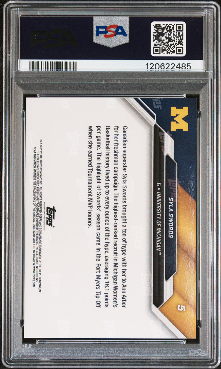 Graded 2025 Topps Bowman U Now Syla Swords #5 March Madness Rookie RC Basketball Card PSA 10 Gem Mint