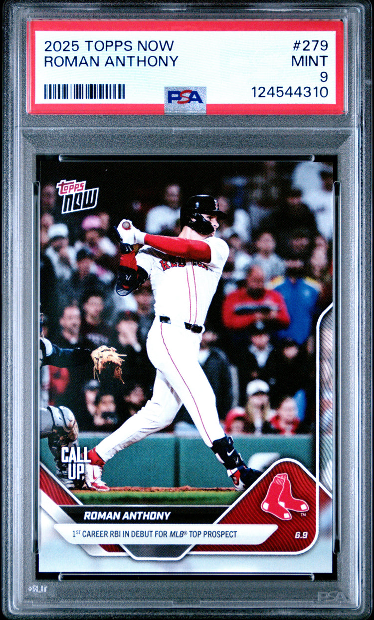 Graded 2025 Topps Now Roman Anthony #279 Rookie RC Baseball Card PSA 9 Mint