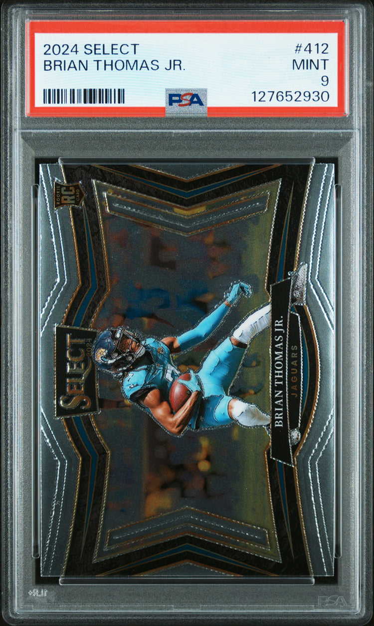 Graded 2024 Panini Select Brian Thomas Jr. #412 Rookie RC Football Card PSA 9 Mint