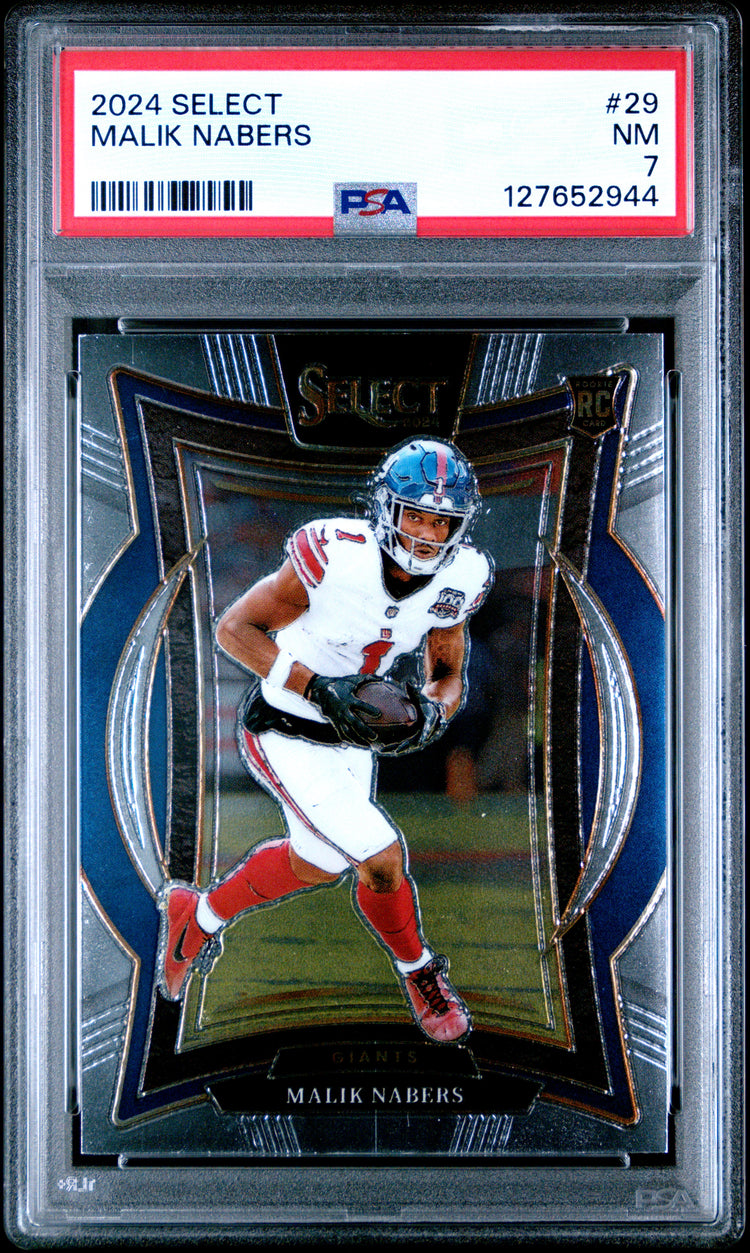 Graded 2024 Panini Select Malik Nabers #29 Rookie RC Football Card PSA 7 Near Mint