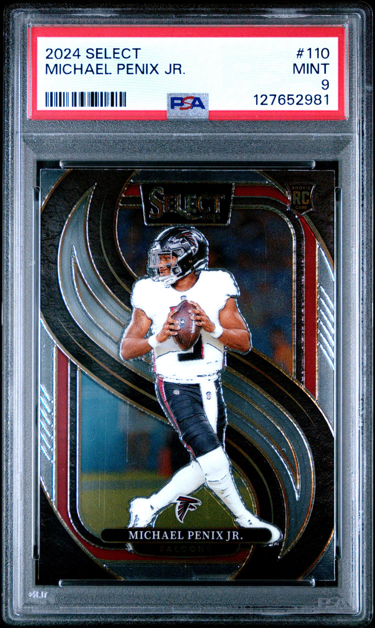 Graded 2024 Panini Select Michael Penix Jr. #110 Rookie RC Football Card PSA 9 Mint