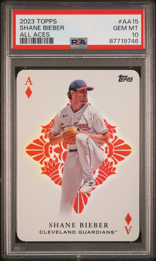 Graded 2023 Topps Shane Bieber #AA15 All Aces Baseball Card PSA 10 Gem Mint