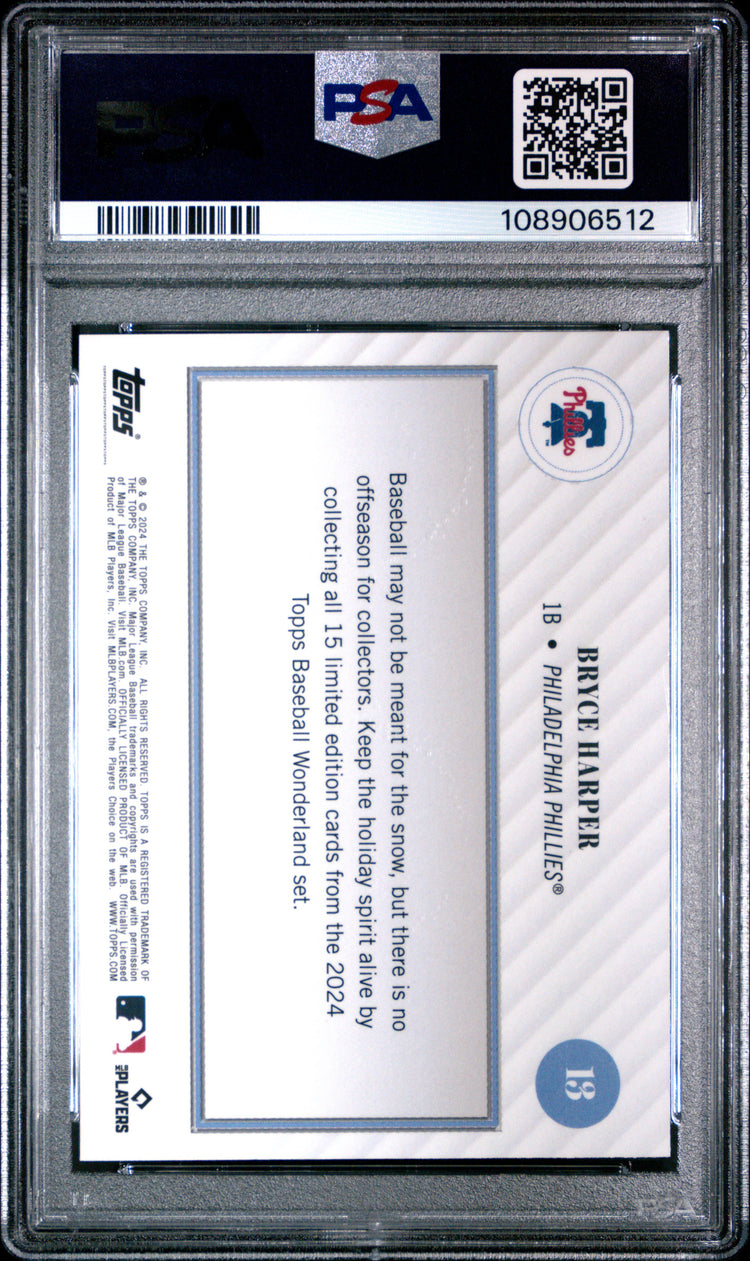 Graded 2024 Topps Wonderland Bryce Harper #13 Baseball Card PSA 8 Near Mint