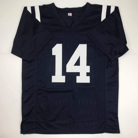 Autographed/Signed DK D.K. Metcalf Ole Miss Blue College Football Jersey JSA COA