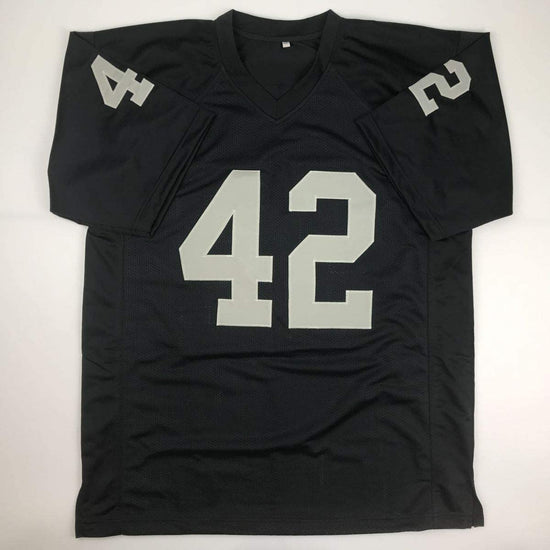Autographed/Signed Karl Joseph Oakland Black Football Jersey Beckett BAS COA