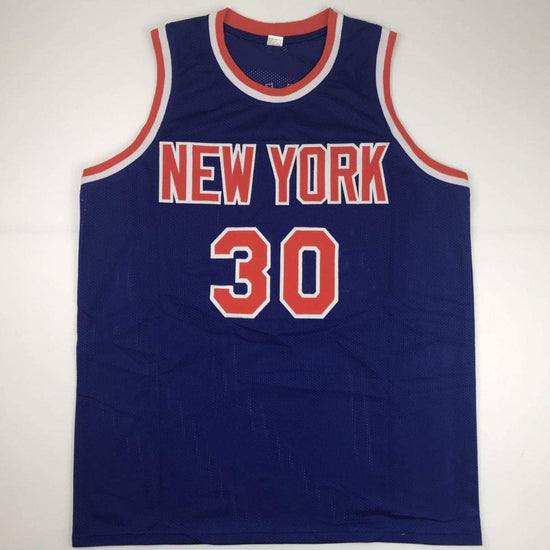 Autographed/Signed Bernard King New York Blue Basketball Jersey Beckett BAS COA