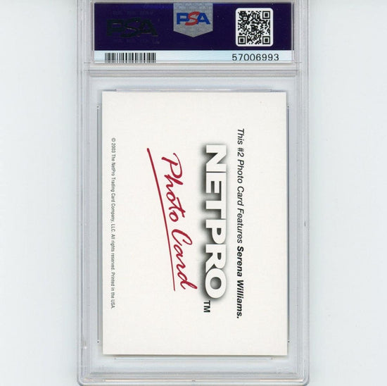 Graded 2003 Netpro Serena Williams #2 Photo Card Rookie RC Tennis Card PSA 10 Gem Mint