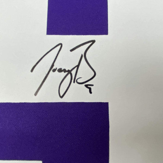 Framed Autographed/Signed Joe Burrow 33x42 LSU Tigers Purple Authentic Nike Game Football Jersey Fanatics COA