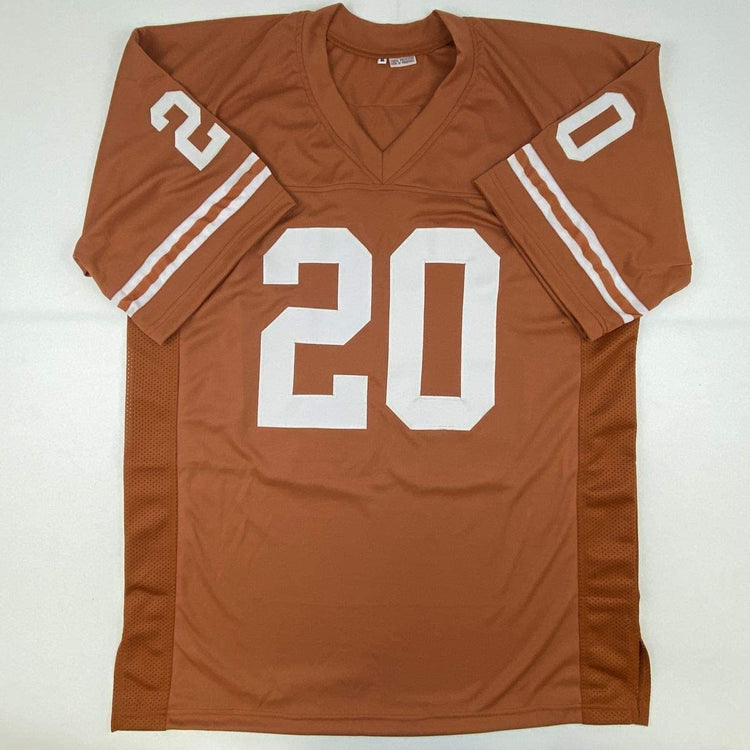 Autographed/Signed Earl Campbell Texas Orange Football Jersey Beckett BAS COA