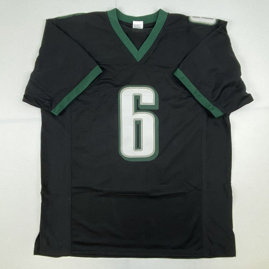 Autographed/Signed Devonta Smith Philadelphia Black Football Jersey Beckett BAS COA