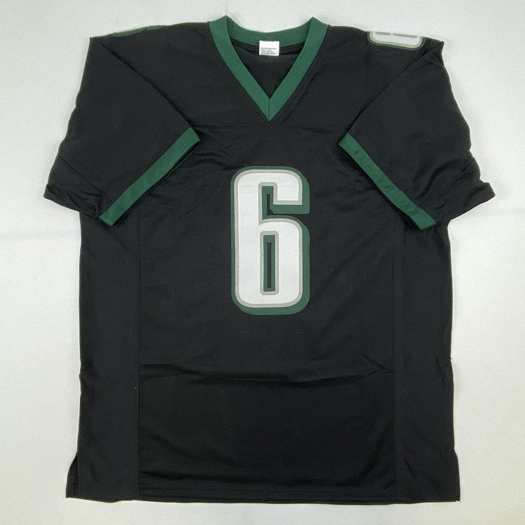 Autographed/Signed Devonta Smith Philadelphia Black Football Jersey Beckett BAS COA