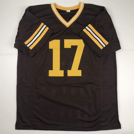 Autographed/Signed Josh Allen Wyoming Brown College Football Jersey Beckett BAS COA