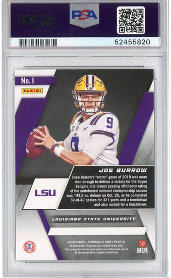 Graded 2020 Panini Chronicles Draft Picks Joe Burrow #1 XR Rookie RC Football Card PSA 10 Gem Mint