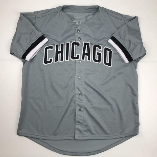 Autographed/Signed Frank Thomas Chicago Grey Baseball Jersey JSA COA