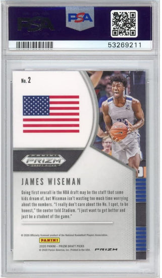Graded 2020-21 Panini Prizm DP Draft Picks James Wiseman #2 Pink Ice Rookie RC Basketball Card PSA 10 Gem Mint