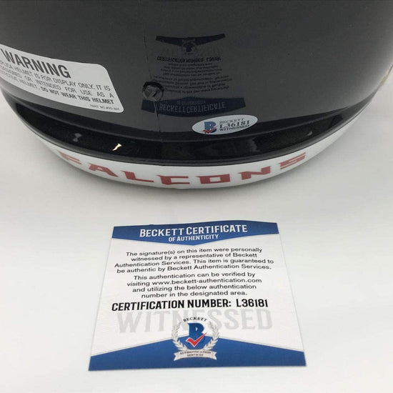 Autographed/Signed Roddy White Atlanta Falcons Full Size FS F/S Replica Football Helmet Beckett BAS COA