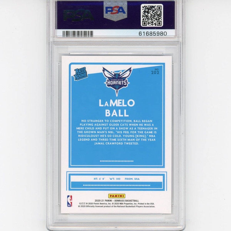 Graded 2020-21 Panini Donruss LaMelo Ball #202 Rated Rookie RC Basketball Card PSA 10 Gem Mint