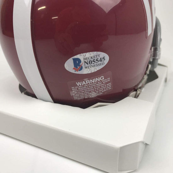 Autographed/Signed Amari Cooper Alabama Crimson Tide Mini College Football Helmet Beckett BAS COA Holo Only