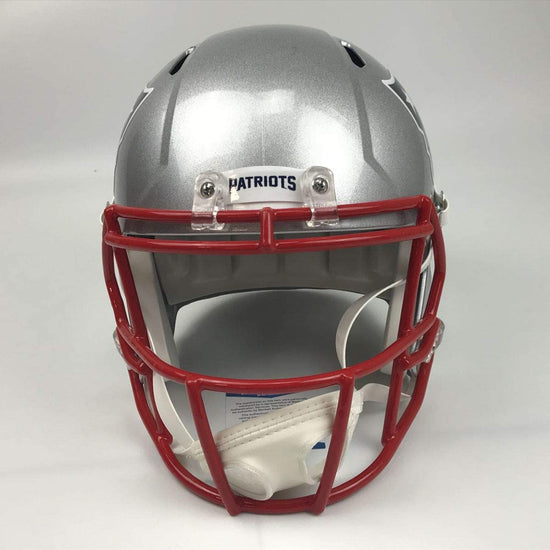 Autographed/Signed Julian Edelman New England Patriots Full Size FS F/S Replica Football Helmet Beckett BAS COA
