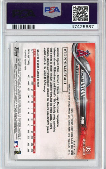 Graded 2018 Topps Update Shohei Ohtani #US1 Rookie RC Baseball Card PSA 10 Gem Mint