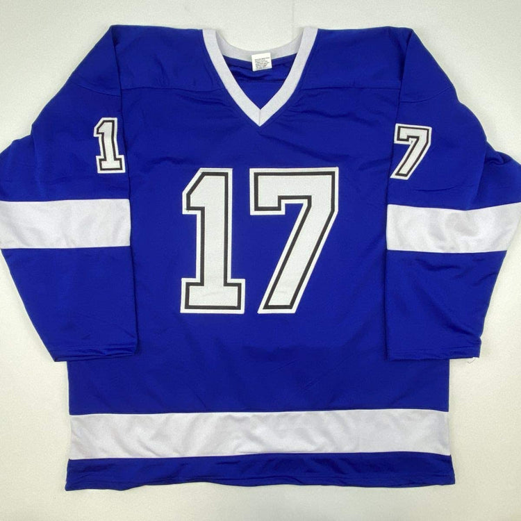 Autographed/Signed Alex Killorn Tampa Bay Blue Hockey Jersey PSA/DNA COA