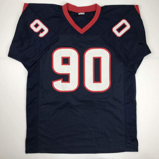 Autographed/Signed Jadaveon Clowney Houston Blue Football Jersey PSA/DNA COA Holo Only