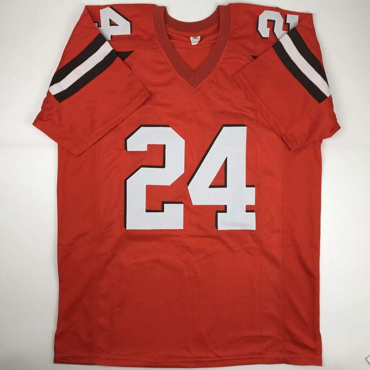 Autographed/Signed Nick Chubb Cleveland Orange Football Jersey JSA COA